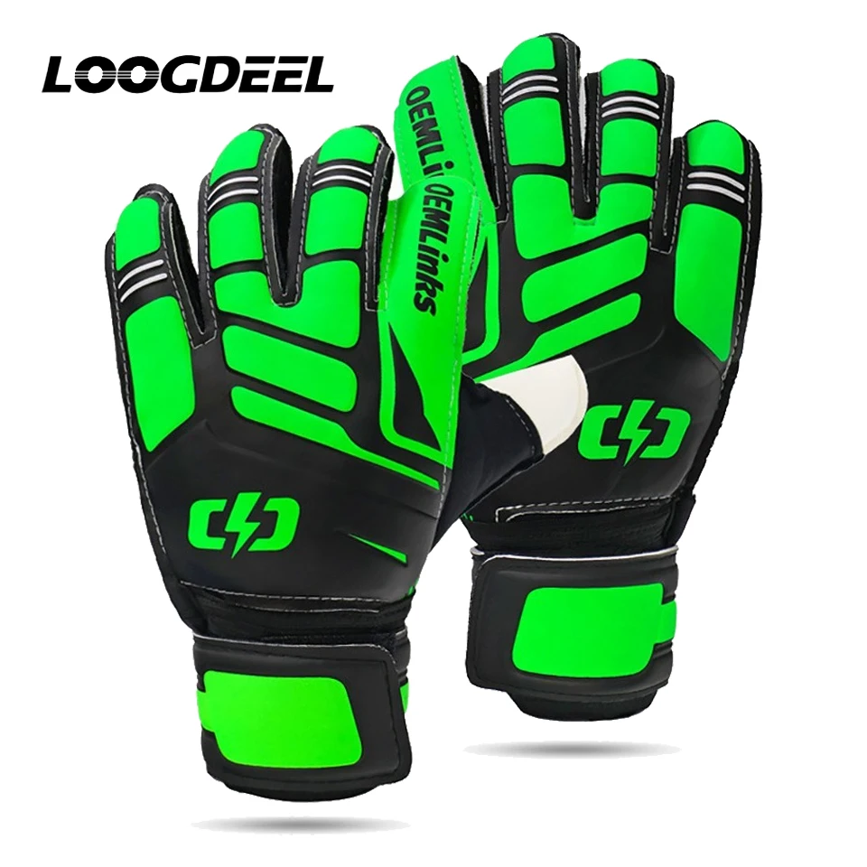 

Loogdeel 1 пара футбольных принадлежностей, вратарские перчатки из искусственной кожи для взрослых и детей, футбольные спортивные износостойкие противоскользящие утолщенные перчатки