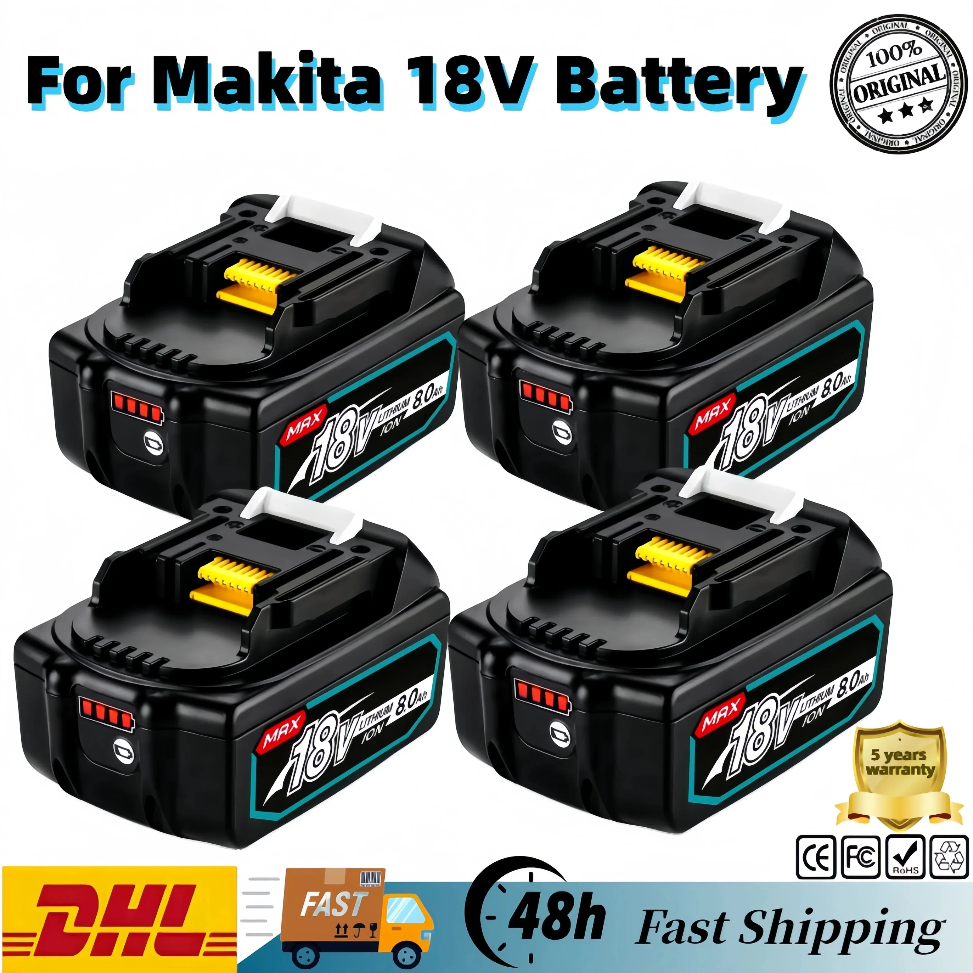 

for Makita 18V 12A Rechargeable Battery 18650 Lithium-ion Cell Suitable For Makita Power Tool BL1860 BL1830 BL1850 LXT400