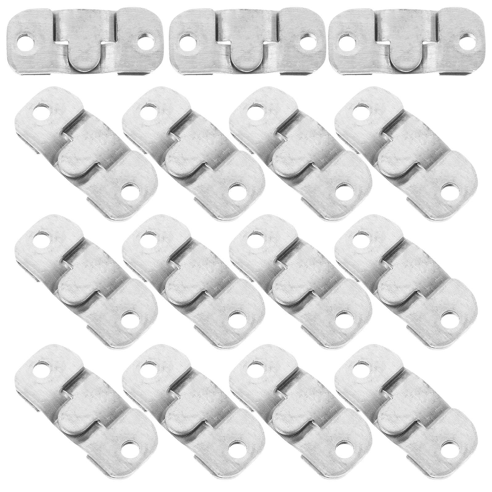 

30Pcs Mirror Brackets Set Stainless Steel Heavy Duty Picture Hangers Interlocking Hooks Wall Photo Frames Mounting Clips