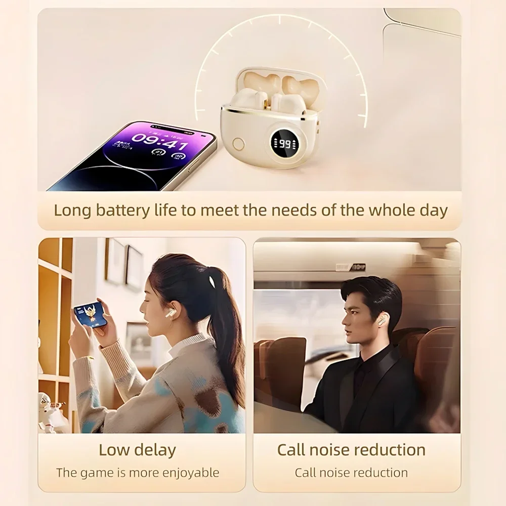 Xiaomi TWS اللاسلكية Bluetooth5.4 LED Dislpaly مقاوم للماء عمر البطارية الطويل الحد من الضوضاء الرياضة ستيريو إلغاء الضوضاء سماعة