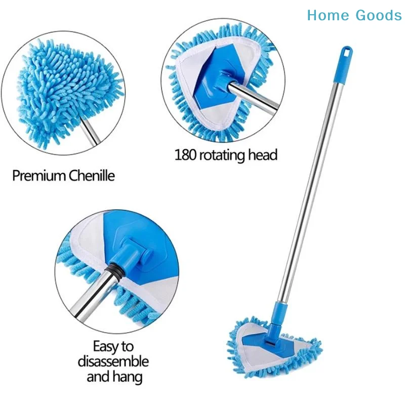 preferred1PC Long Handle Mop Floor Cleaning Original Wall Mop Cleaner Rotating Ceiling Mop Triangle Mop Window Wet And Dry Mop
