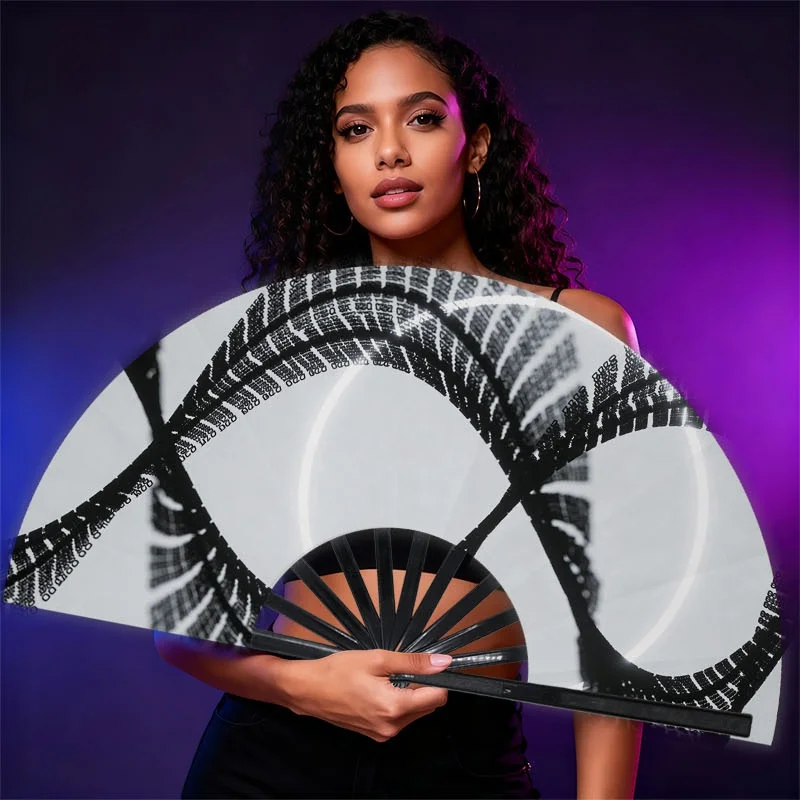 1pc Men's Handheld Fan with Infinity Ribbon Design - Portable Cooling Fan Suitable for Daily Use, Outdoor Activities, Parties & Travel - & Fashionable Accessory for Hot Weather - Elegant Portable Cooling Device