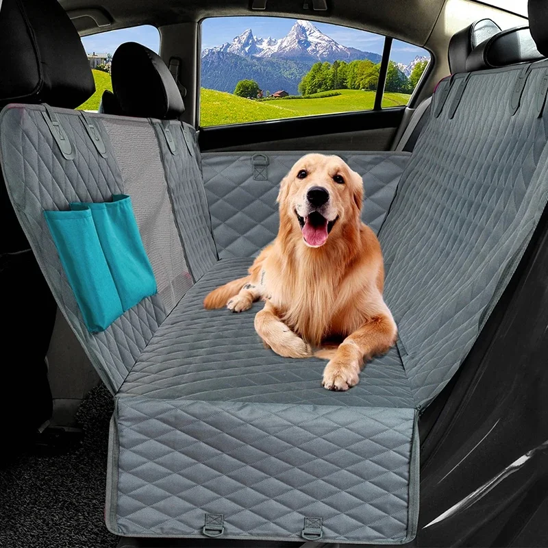 

137×147CM Double Zipper Car Pet Seat Pad Waterproof Dirt Resistant Suitable Multiple Models Solid Color Cars Rear Seats Cushion