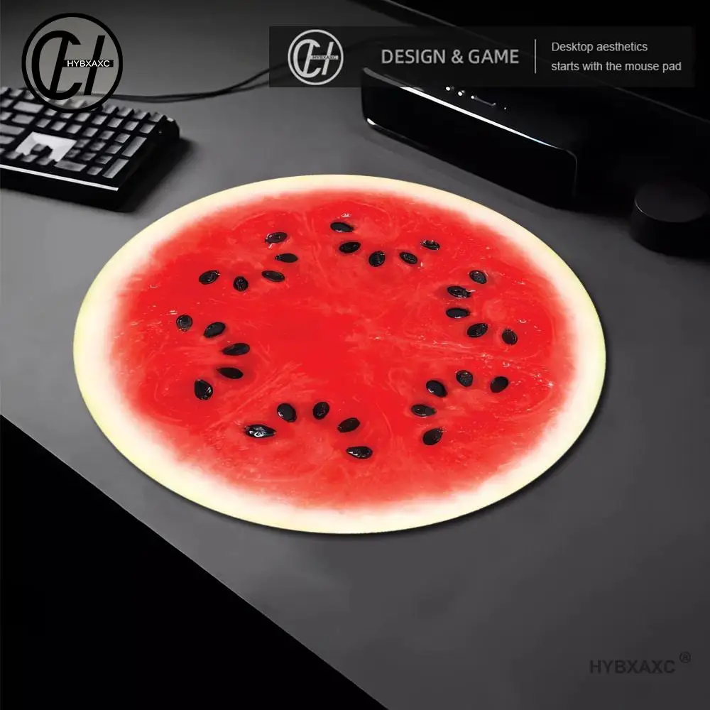 

Small round fruit print mouse pad personality fruit pattern office computer desk mat game non-slip mousepad coaster accessories