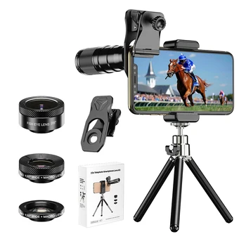 APEXEL Mini 22X Telescope Zoom Lens HD 4in1 Macro Wide Fisheye Lens Telephoto Lens Phone C