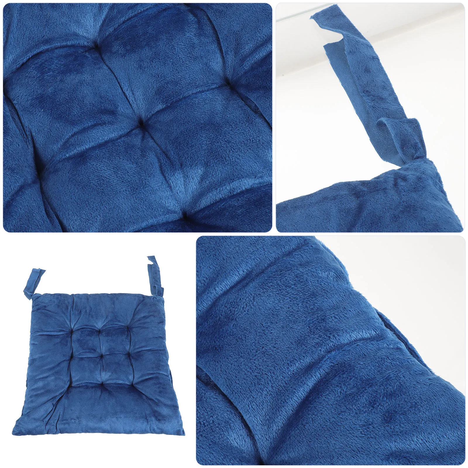 

2Pcs Decorative Dining Chair Cushion Strap Seat Pad Household Chair Mat Comfortable Seat Cushion for Home Office Car