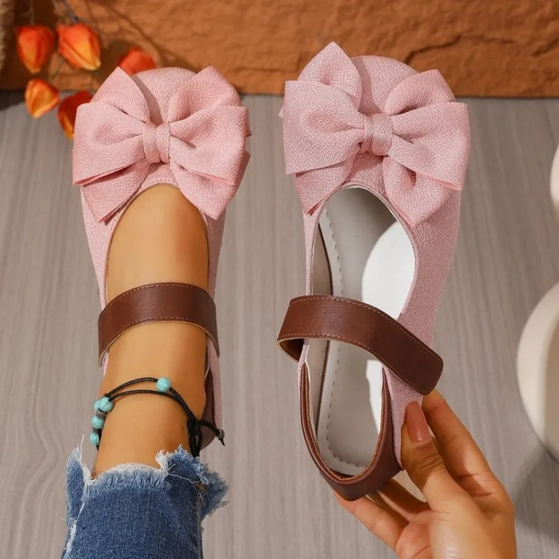 

Woman High Heels Shoes for Wedding Party Princess Leather Shoes with Floral Female Performance Shoes Flock Fabric Plus Size 43