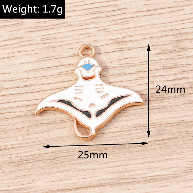 Tusember 20 Stück Niedliche Weiße und Schwarze Mantarochen-Fisch-Anhänger Cartoon-Tier-Anhänger für Ohrringe, Schlüsselanhänger, DIY-Schmuckherstellung Zubehör – Detail 1