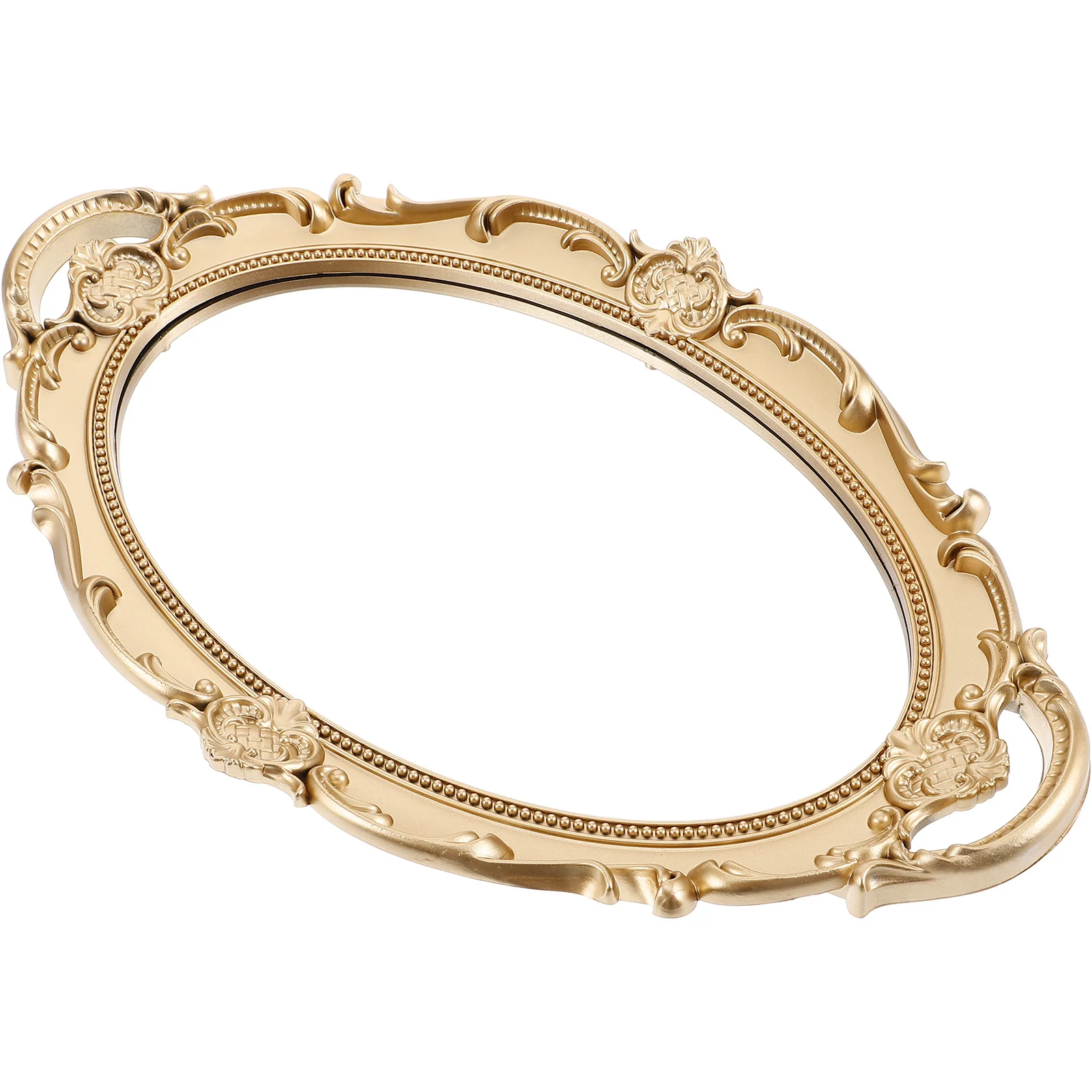 مرآة مكياج ذهبية عتيقة على الطراز الباروكي مرآة زخرفية ذات سطح كبير لأناقة منطقة خلع الملابس في غرفة النوم #5