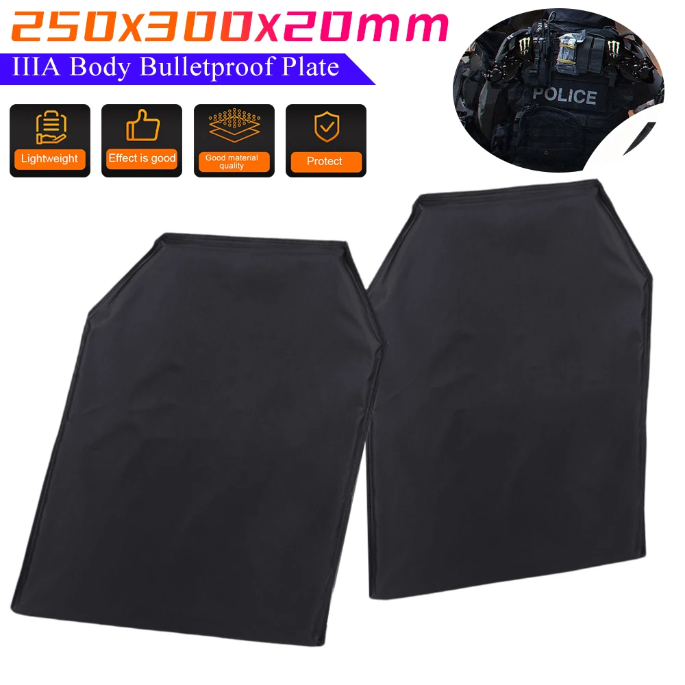 IIIA Ballistic Plate 250x300x20mm Lightweight Backpack Body Armor Panel Tactical Vest Bulletproof Plates Board Secure Protection