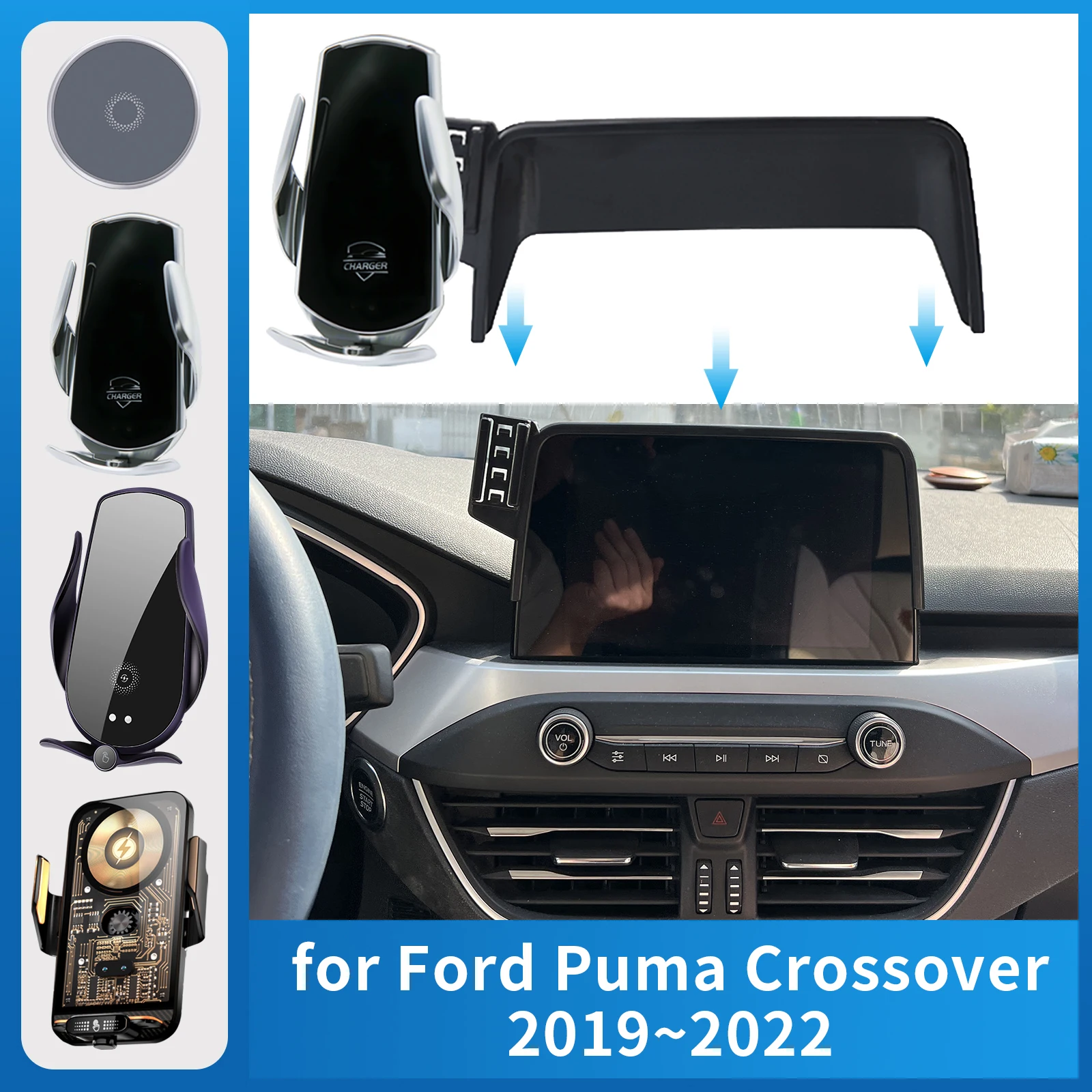 

Car Phone Holder for Ford Puma ST 2019~2022 Titanium ST-Line X (8in) GPS Bracket Navigation Stand Auto Accessories