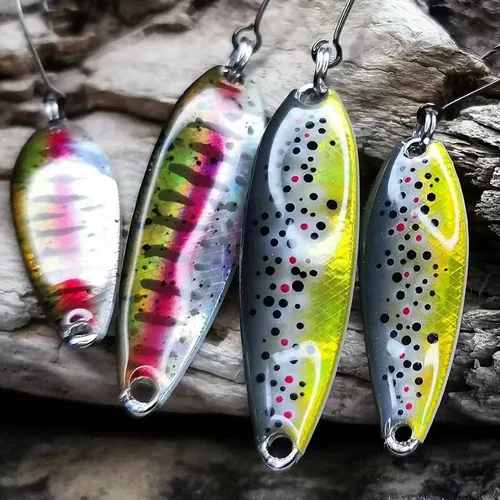 Imagen 1 del producto GOWAVE, nuevos señuelos con cuchara de imitación para trucha, 3,2 cm, 4,5g, Spinner de Metal, Jerkbait que se hunde, cuchara de cobre para invierno, cebo duro para hielo de carpa lubina