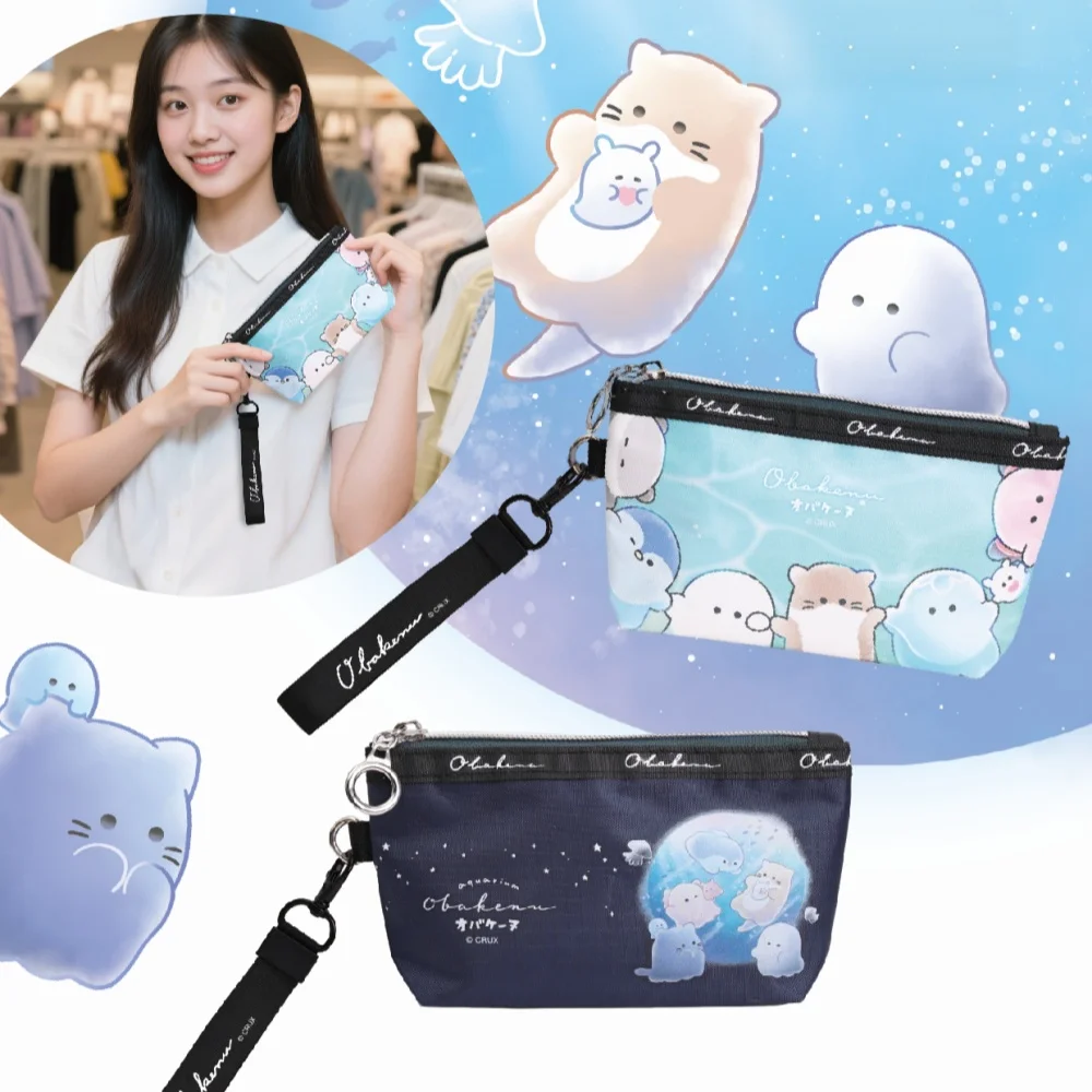Cute Pattern Pencil Bags Large Capacity Practical Pen Case Zipper Design Storage Pouch with Wrist Strap Portable Stationery Bags