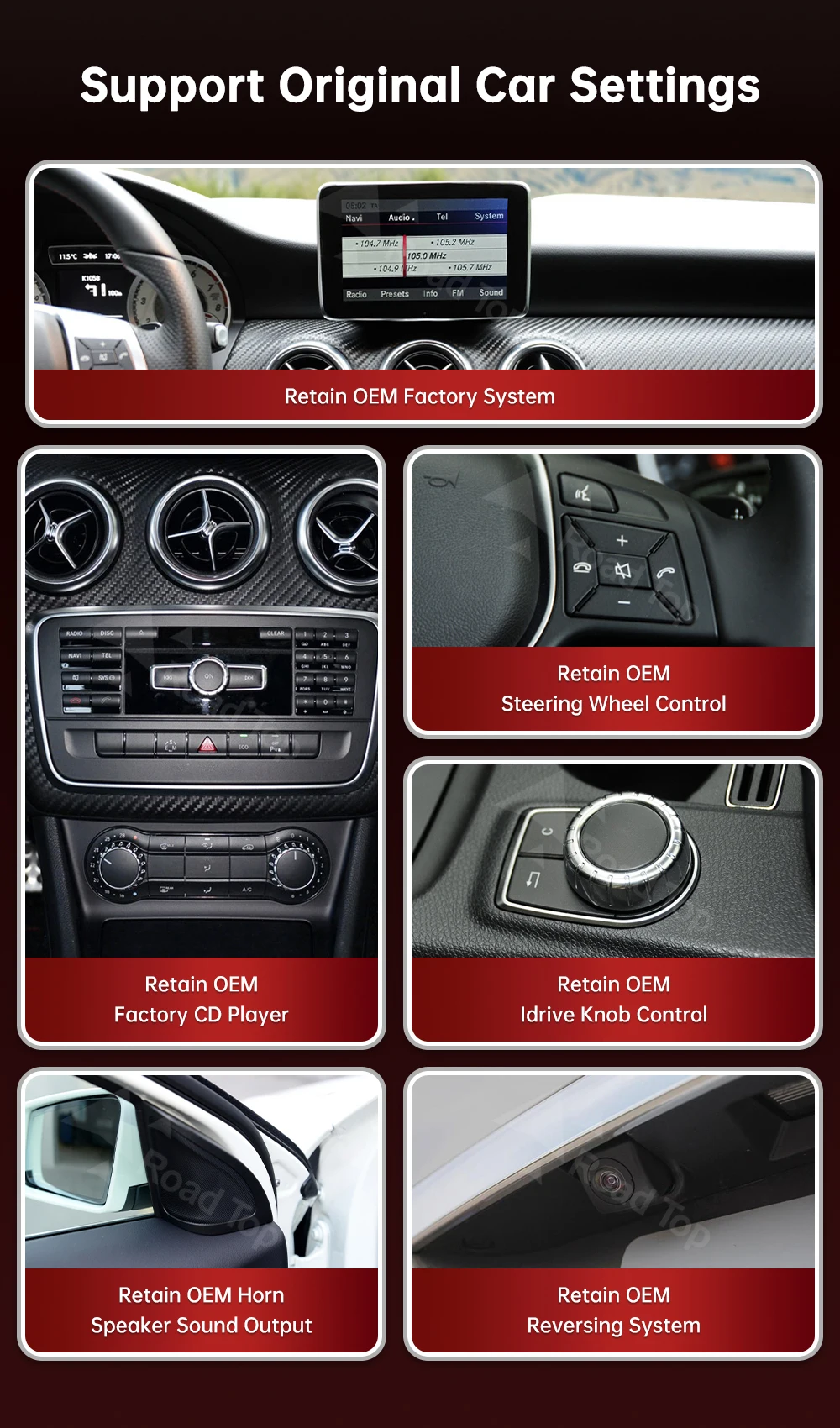 DE 12.3 Ultradünner Linux-Bildschirm für Mercedes-Benz A W176 B W246 CLA GLA Klasse 2013-2015 NTG4.5 Auto-Touchscreen, Unterstützt Kabelloses CarPlay, Android Auto, Mirrorlink, Behält OEM-Funktionen bei – Detail 7