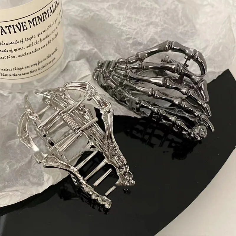 

Уникальный зажим в виде акулы с черепом, элегантная металлическая заколка для волос в винтажном стиле, прическа для затылки головы, объемный аксессуар для прически для девочек