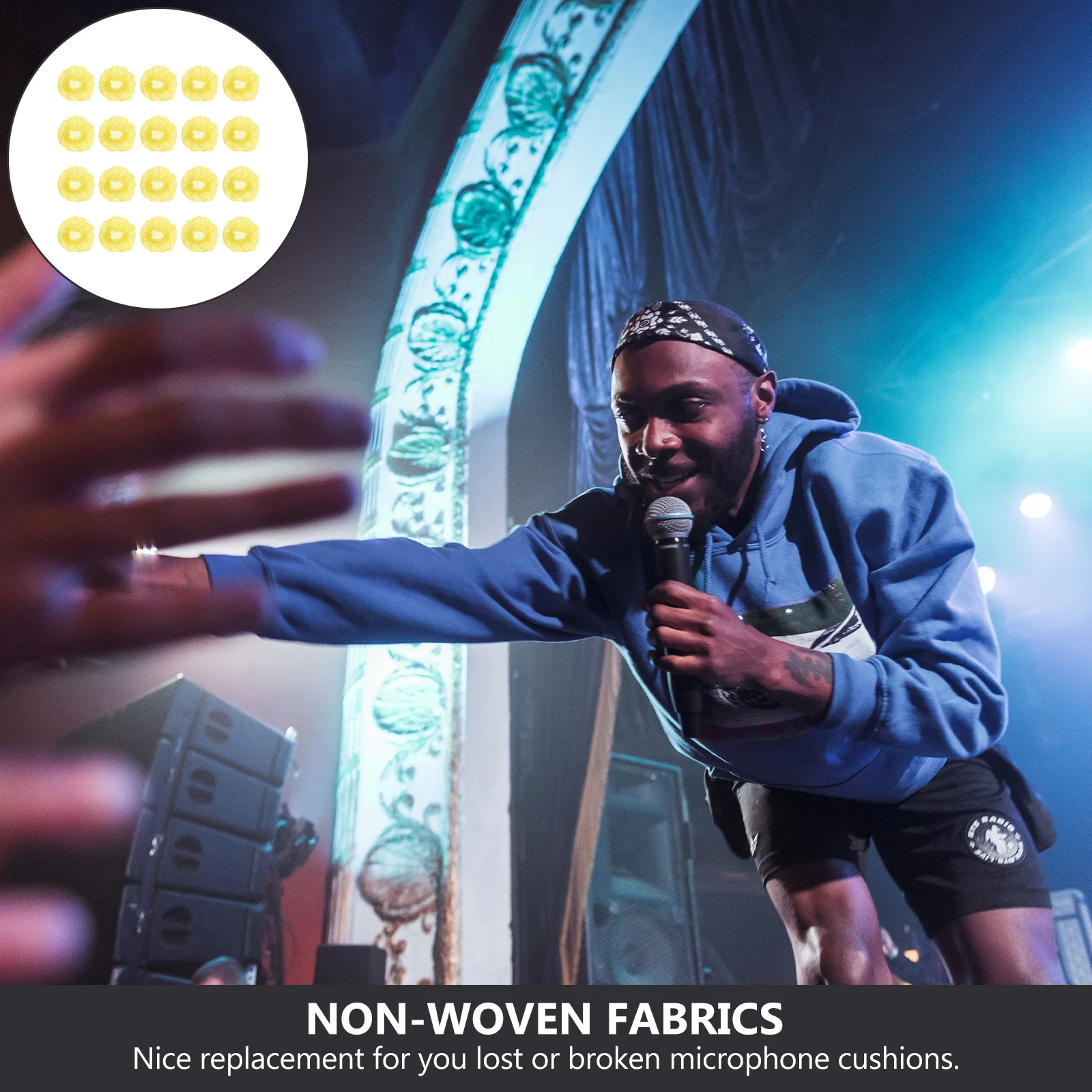 200Pcs Disposable Microphone Covers Breathable Protective Mic Windshield for Ktv Conference Stage Non-Woven Moisture Saliva