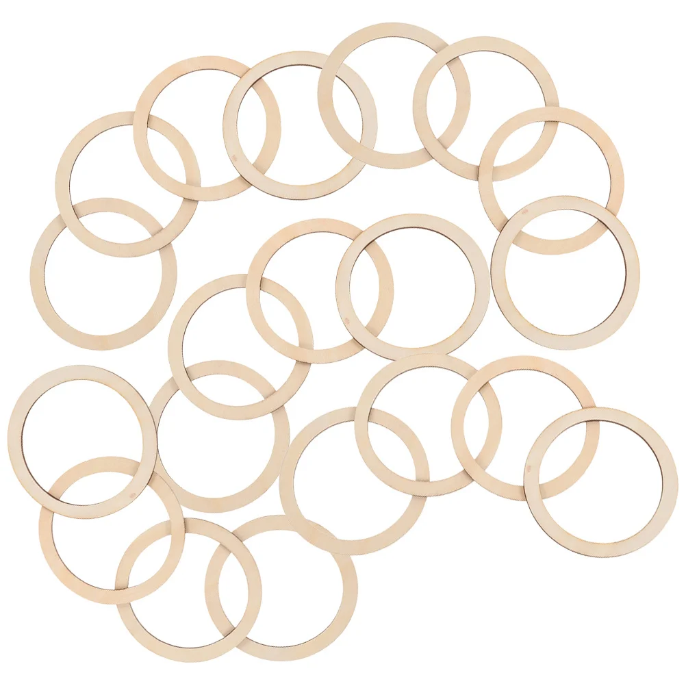 

50 Pcs Wooden Ring Jewelry Accessories Craft Supplies Unfinished Circle Round Disc Small Circles for Crafts Poplar Rings Log