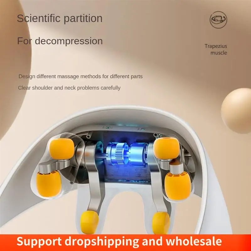 AA86 6D Kneading Massage Electric Massager Neck For Pain Relief Shoulder Pillow Cervical Back Muscle Relaxing Shawl