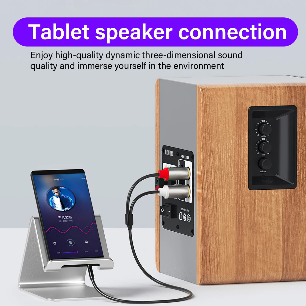 3.5 مللي متر إلى RCA كابل مساعد 3.5 مللي متر TRS 3 القطب كابل محول للهاتف المحمول التلفزيون الكمبيوتر مكبر للصوت جاك سلك مساعد HIFI موصل الصوت #3