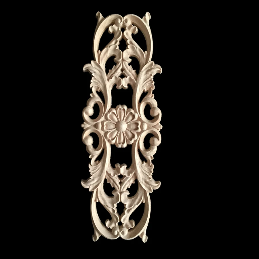 5/10PCS Woodcarving Decal Corner Wood Carved Corner Furniture Decorative Figurine Wooden Miniatures Home Decor for Cabinet Door