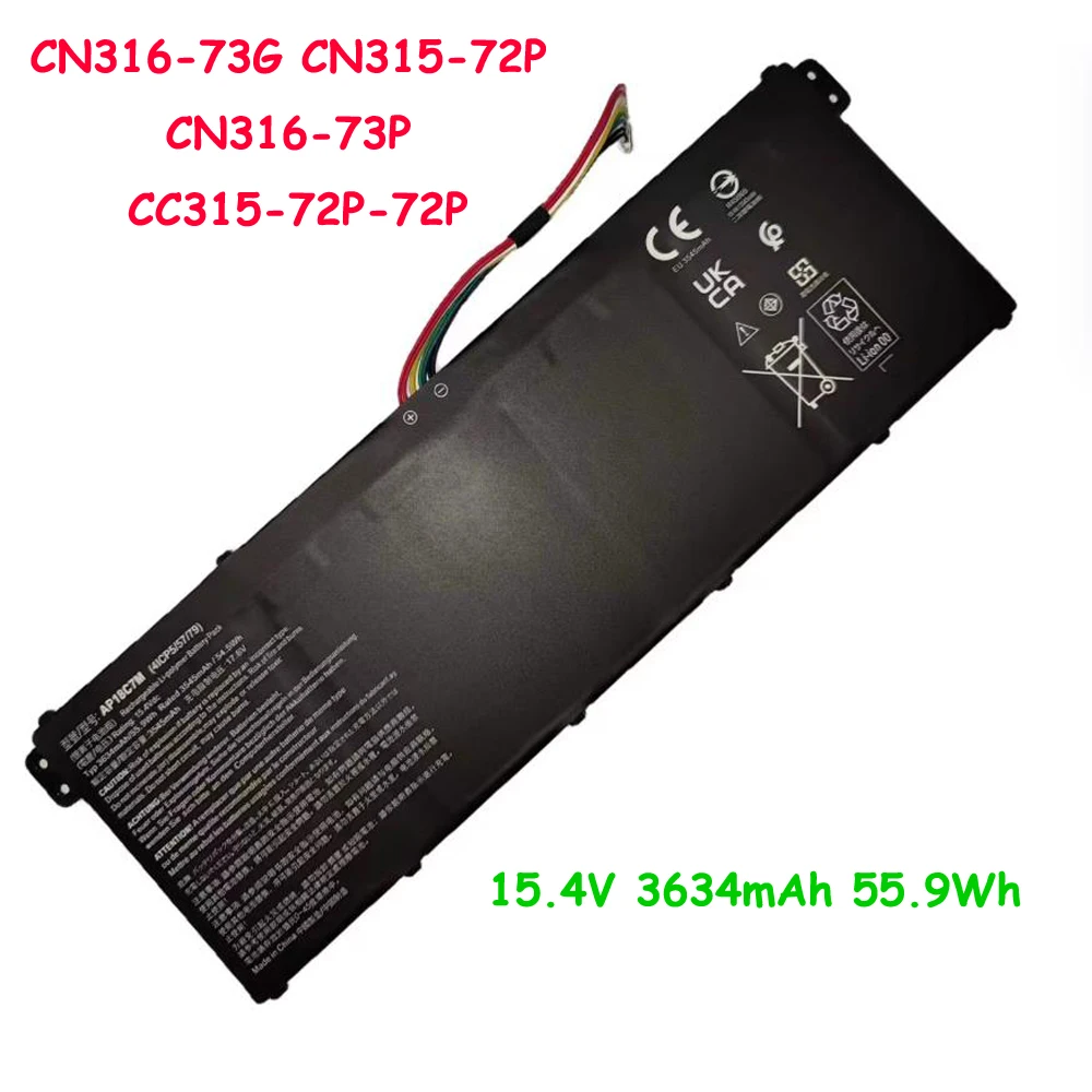 AP18C7M Battery For ACER ConceptD 3 CN316-73G CN315-72P CN316-73P CC315-72P-72P CC315-72P-74ZN SP513-54N SF514-55T 15.4V 3634mAh