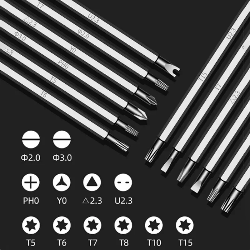 12 In 1 Magnetic Screwdriver Set Cross Flat Shaped Screwdriver Head Multifunctional Precision Handheld Maintenance Tool