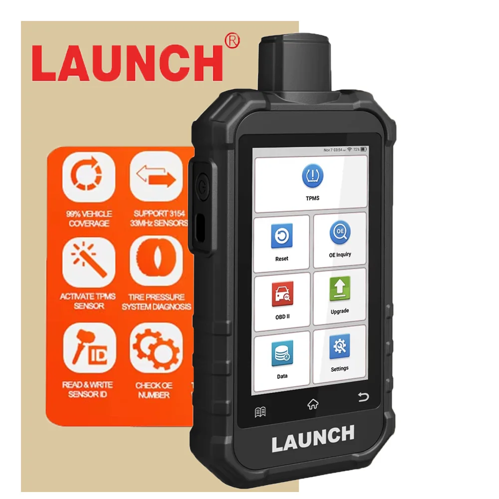 

LAUNCH X431 Creader TPMS 5011 V2 Tire Pressure Programming Sensor Scanner Tool Supports All 315/433MHz with 12 Service Functions