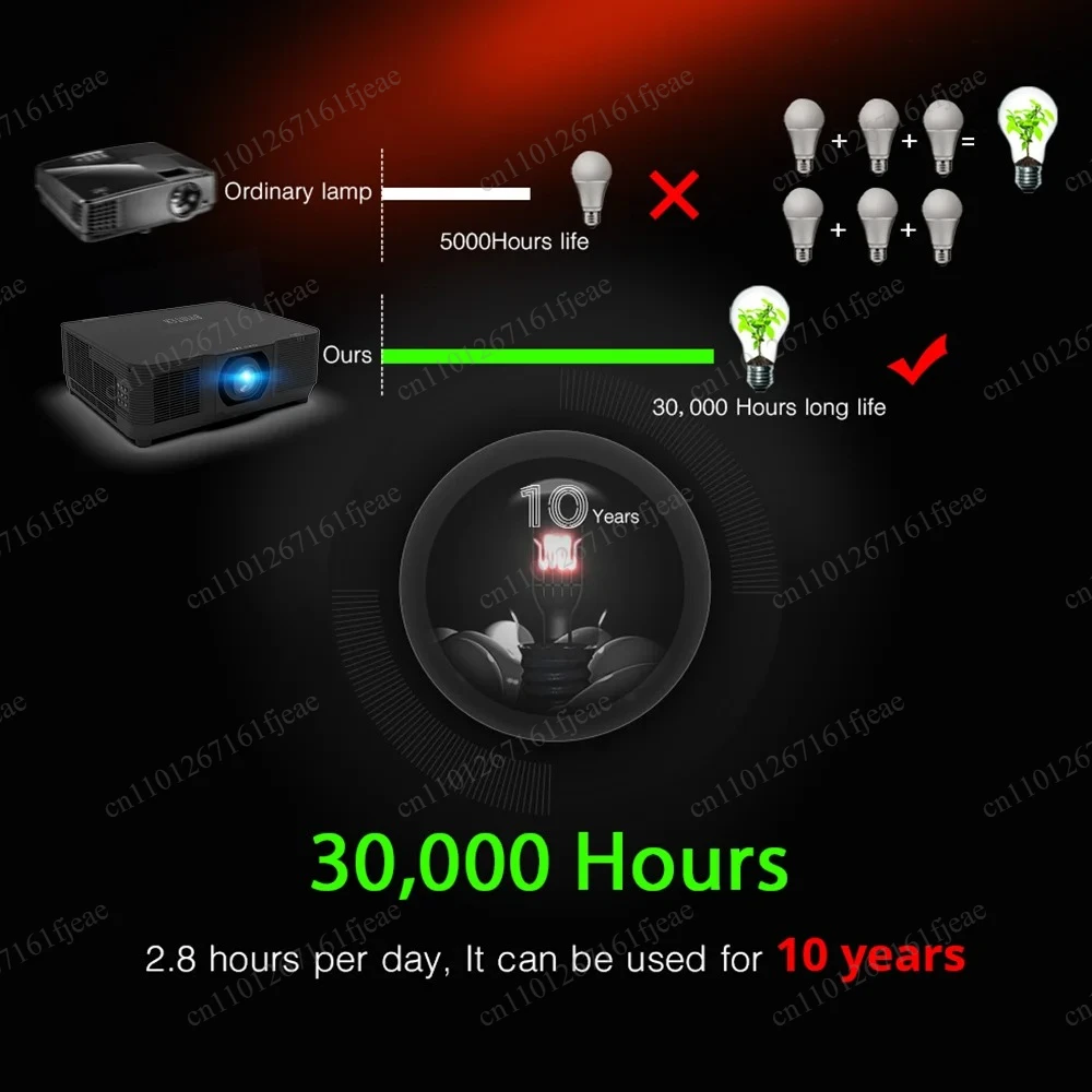 10000 ANSI Lumens 3LCD Long Throw Laser Projector Super Bright HD Daylight Professional Projector