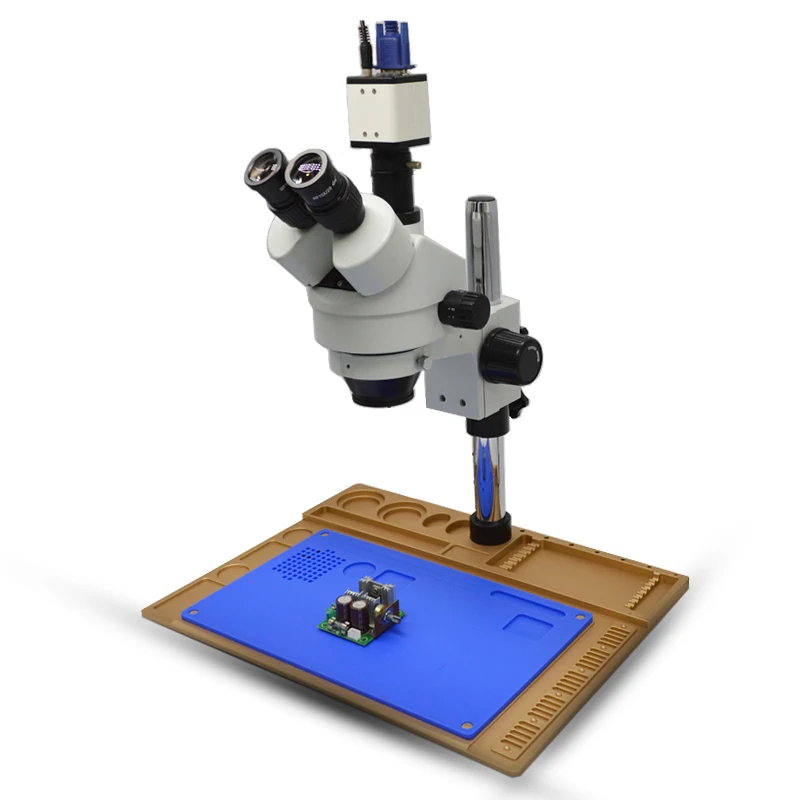 2MP Camera Metal Pad Electronic Repair Trinocular Microscope