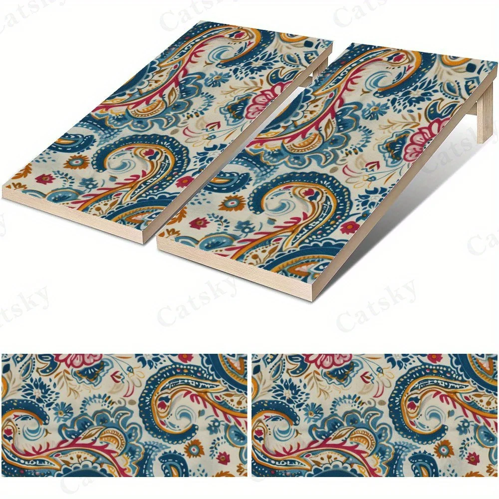 Floral Paisley Pattern,Bohemian Fabric,Decorative Textile,High Value! 2D Flat Vinyl Sandboard Stickers - Bubble-Free, Easy Appli