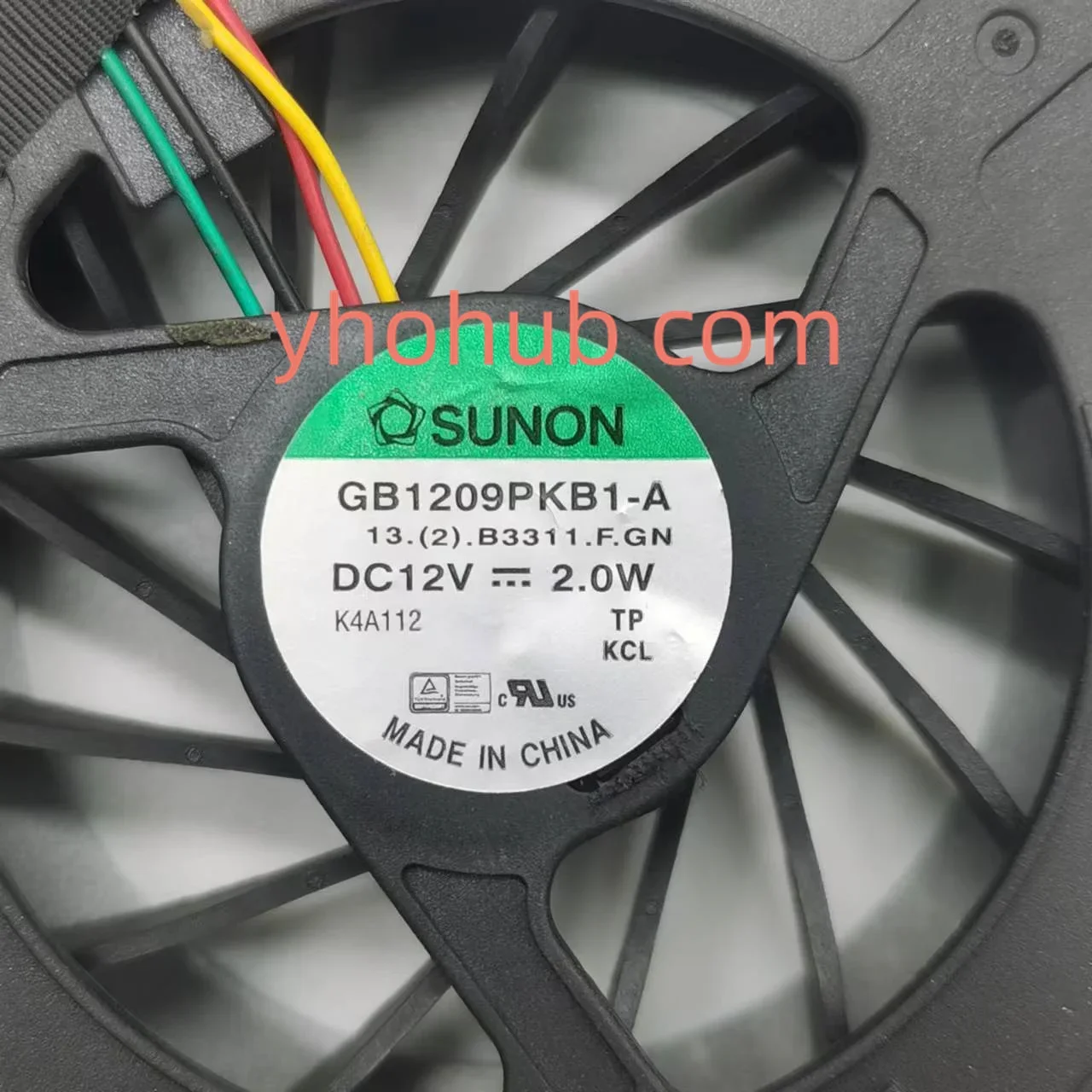 SUNON GB1209PKB1-A 13.(2).B3311.F.GN DC 12V 2.0W 88x83x19mm Server Cooling Fan