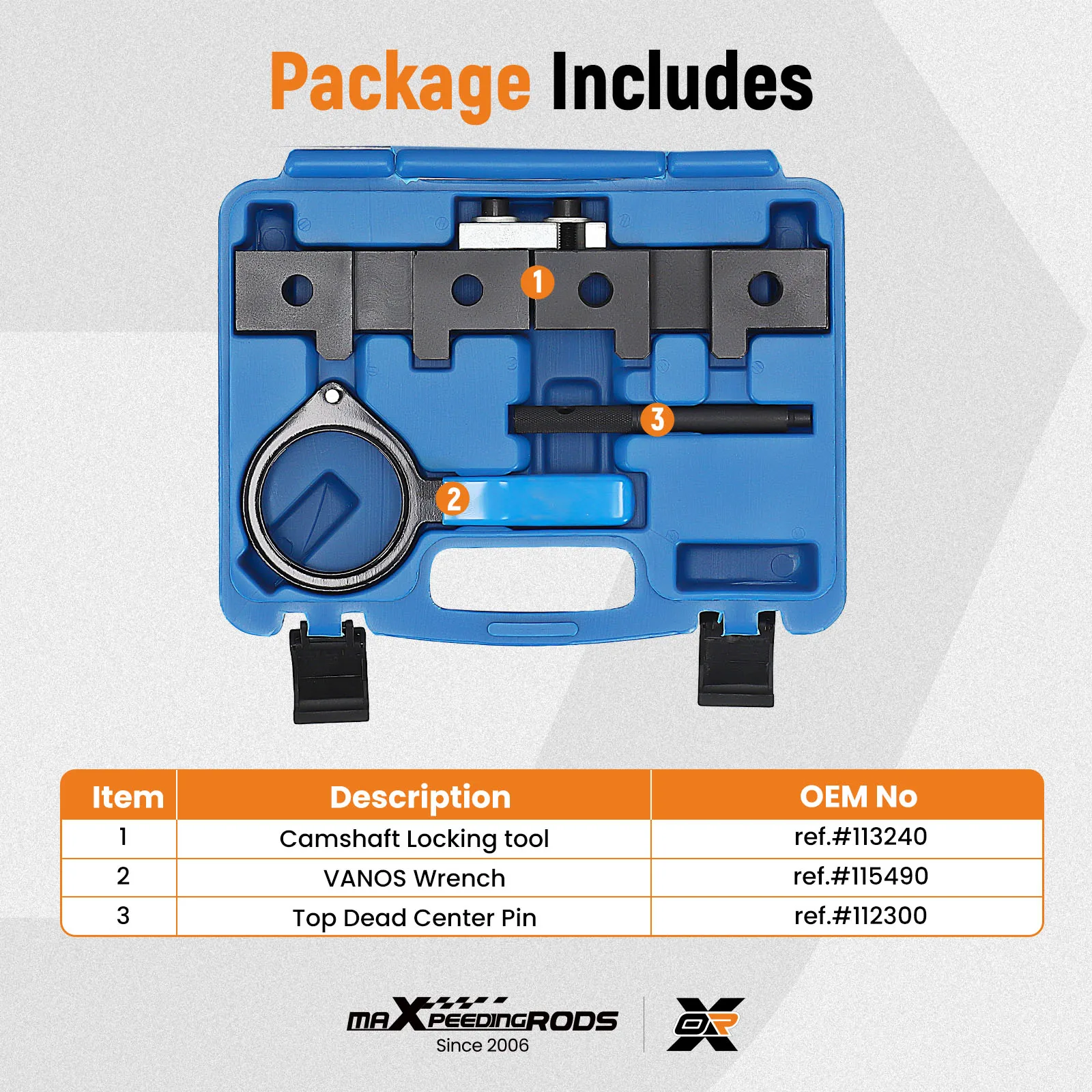 엔진 타이밍 도구 세트, 단일 밸브 캠축 잠금, BMW M50 M52 M54 M42 M44 E36 E46 E60/E34