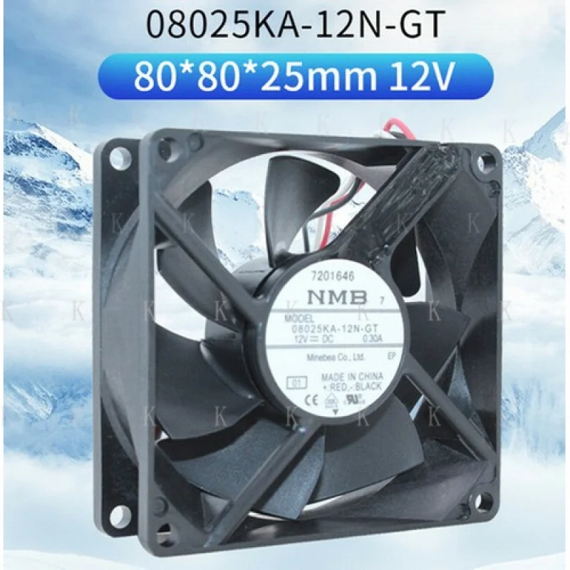

C FOR NMB 08025KA-12N-GT 8025 12V 0.30A IP68 Waterproof Fan