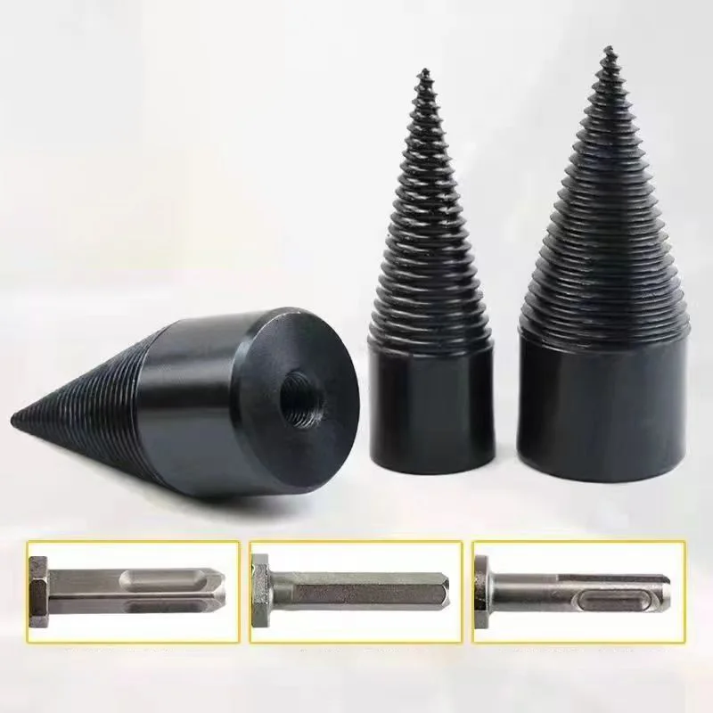 32/38/42/45/50mm Wood Drill Bit Twist Firewood Splitting Drill Bit Wood Splitter Screw Cones Bit Square Round Drill Bit For Wood