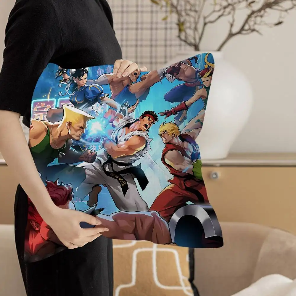 Street Fighter Retro Pillow Gift Home Office Decoration Bedroom Sofa Car Cushion Cover case 45x45