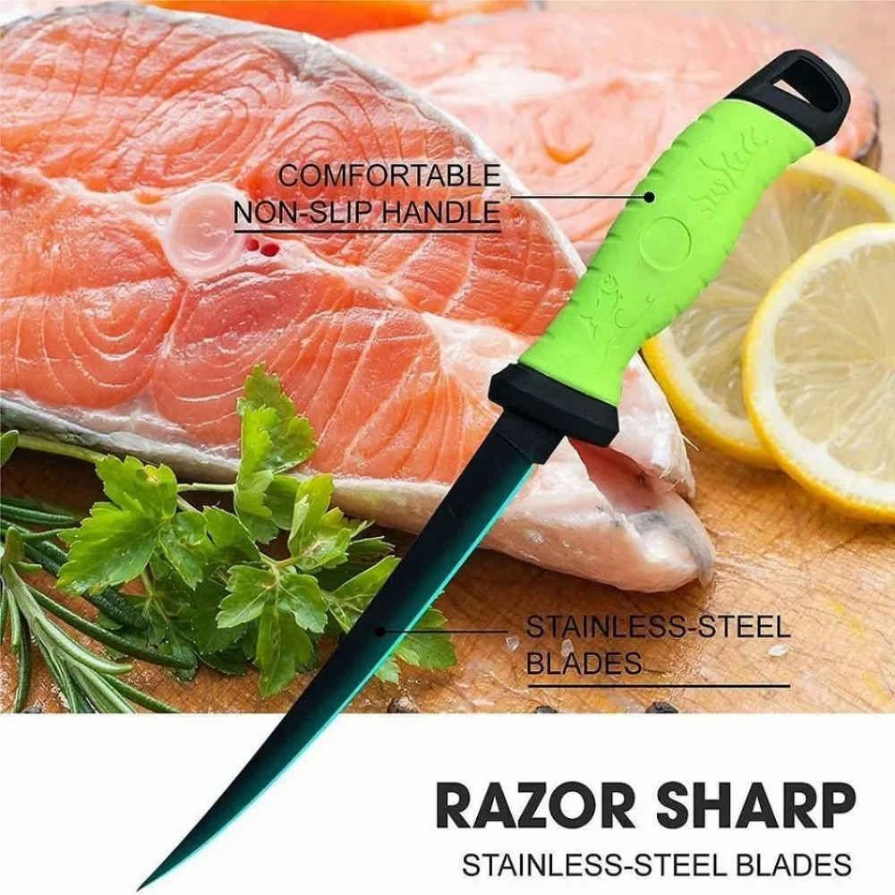 Faca de pesca de aço inoxidável, desossa de filé, multiuso, cutelo de carne, faca de açougueiro, cortador de frutas, peixe, fatiar facas de cozinha