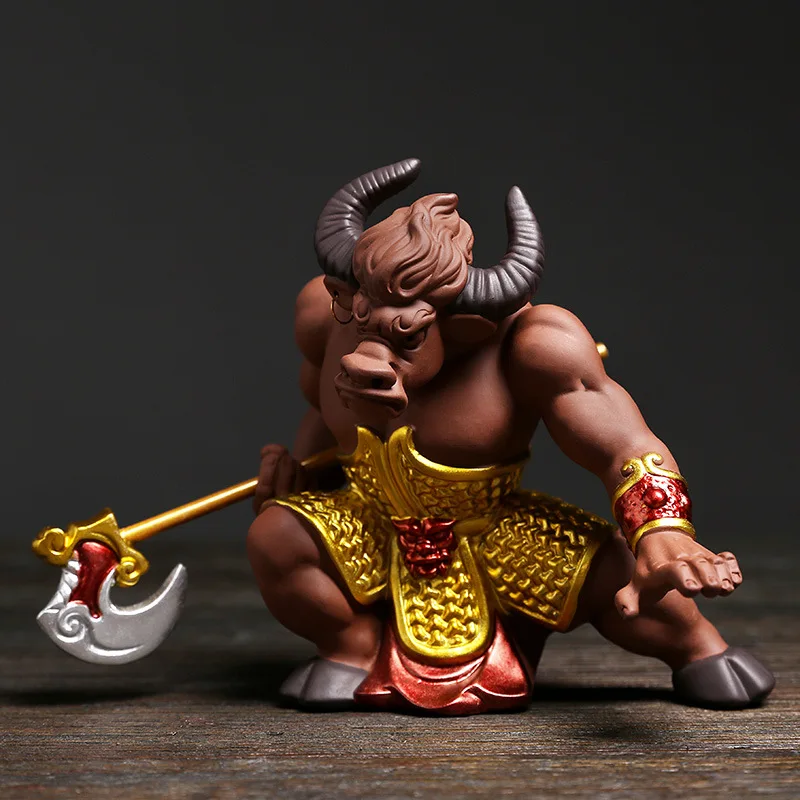 

Ceramic Craft Gift Home Decor Chinese Style Bull Demon King Zen Ornament Original