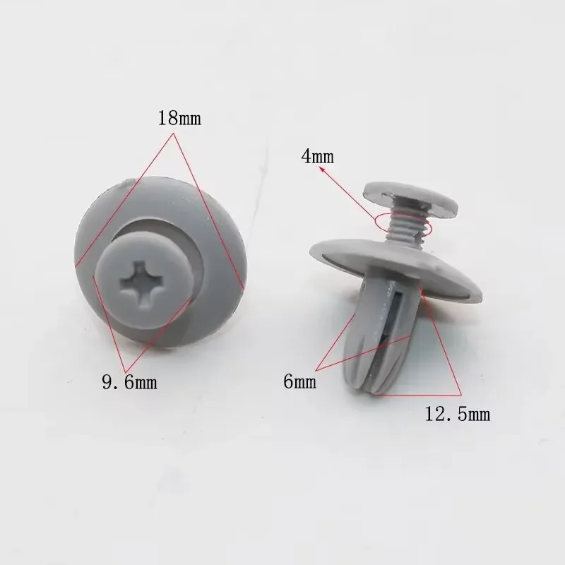 Cars Bumper Fender Trunk Gray Beige White Plastic Rivet Universal 6mm Hole Expansion Screws Fastener Clip For All Auto