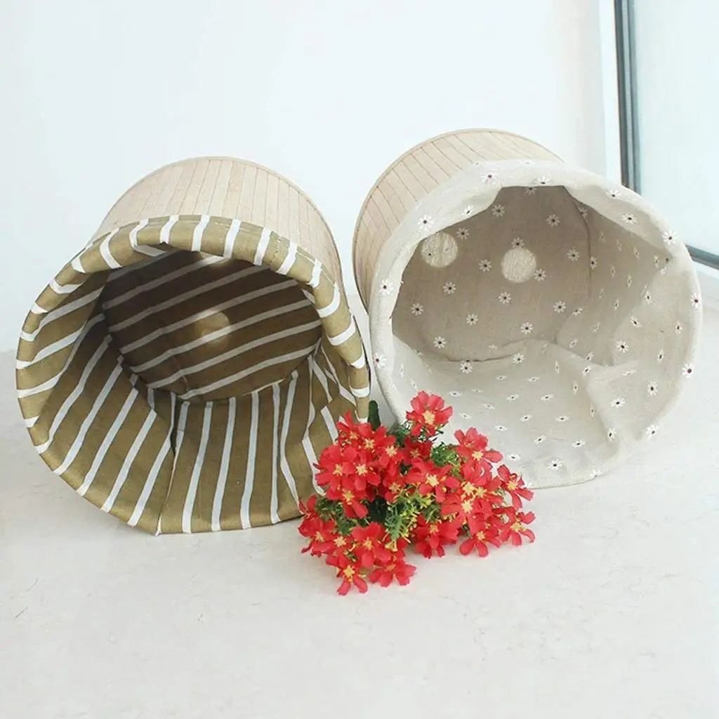 Natural Bamboo Folding Waste Bin Flower Pattern Recycling Trash Basket Space Efficient Rubbish Can for Home Office