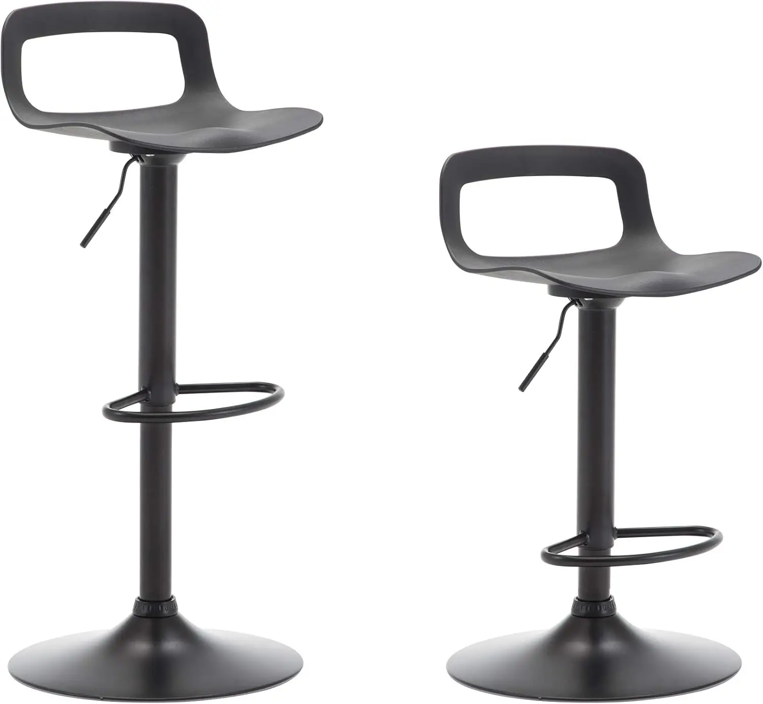

Bar Stools Set Of 2, Adjustable Counter Height Barstools, Metal Kitchen Island Bar Chairs, Black