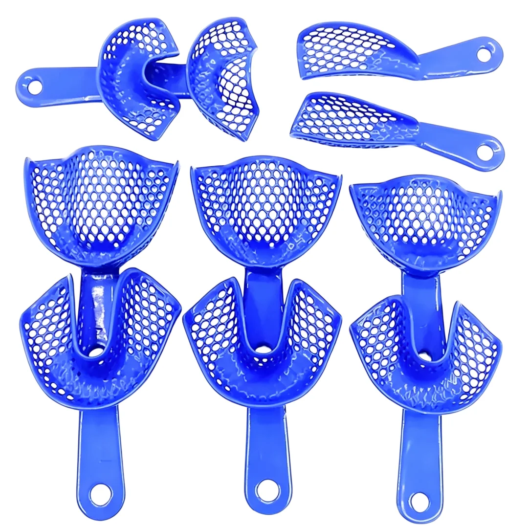 

10pcs/set Dental Impression Trays Plastic-Steel Impression Bite Trays PP Model Taking Tray Autoclavable Teeth Model Making Tool