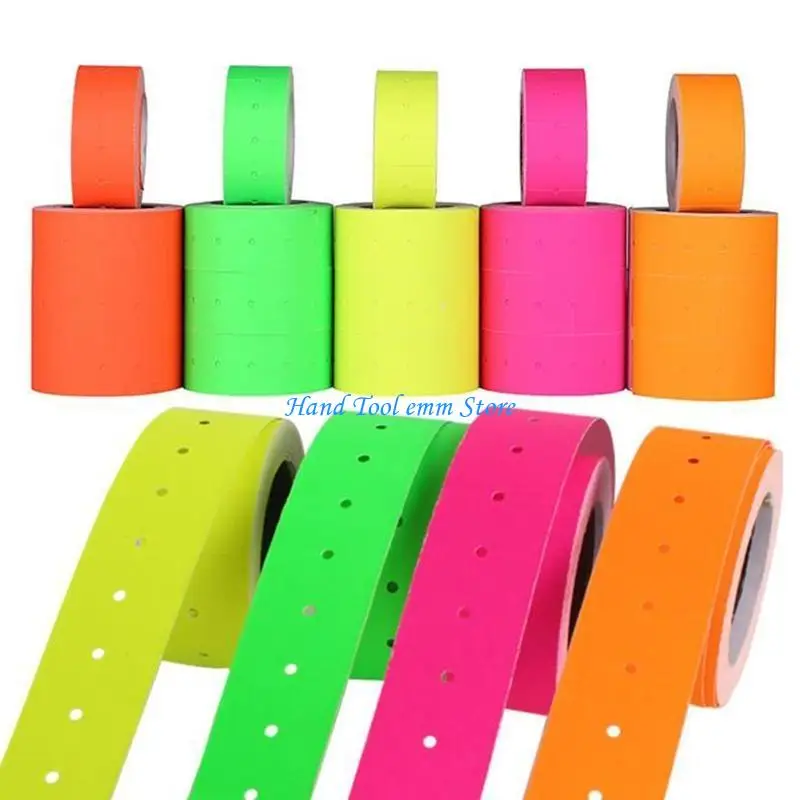 H37F Price Label Set of 500 Colorful Products Marking Recording Decal for MX-5500 Labeller Multifunction