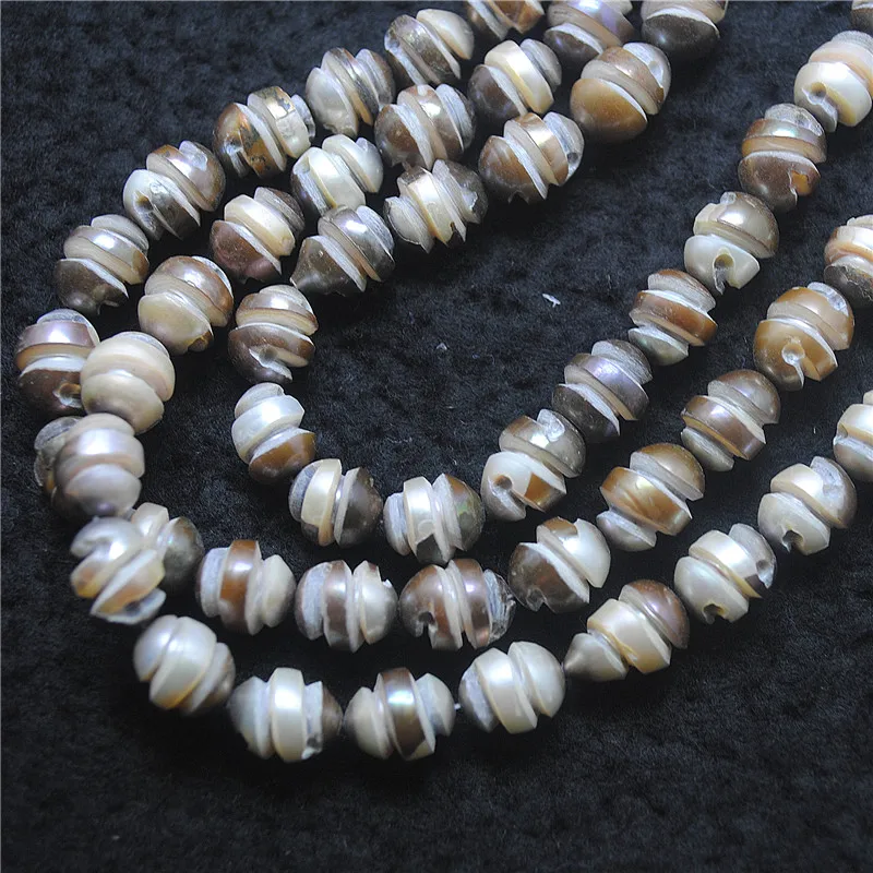 1 String 35PCS Natural Cultured Freshwater Pearl Beads Sculpere Engrave Shape 9X12MM Rice Shape Specail For Fashion Jewelry Des