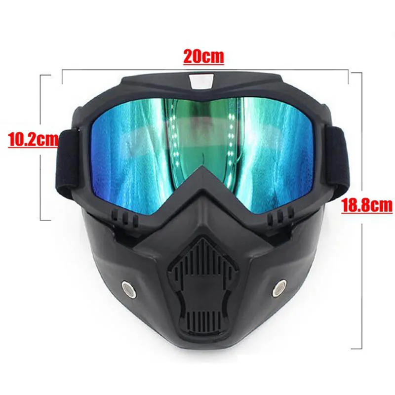 Fietshelm Full Face Anti-Fog Masker Helm Airsoft Full Head Gear Paintball Masker Met Mondfilter Veiligheidsbril Jachtuitrusting