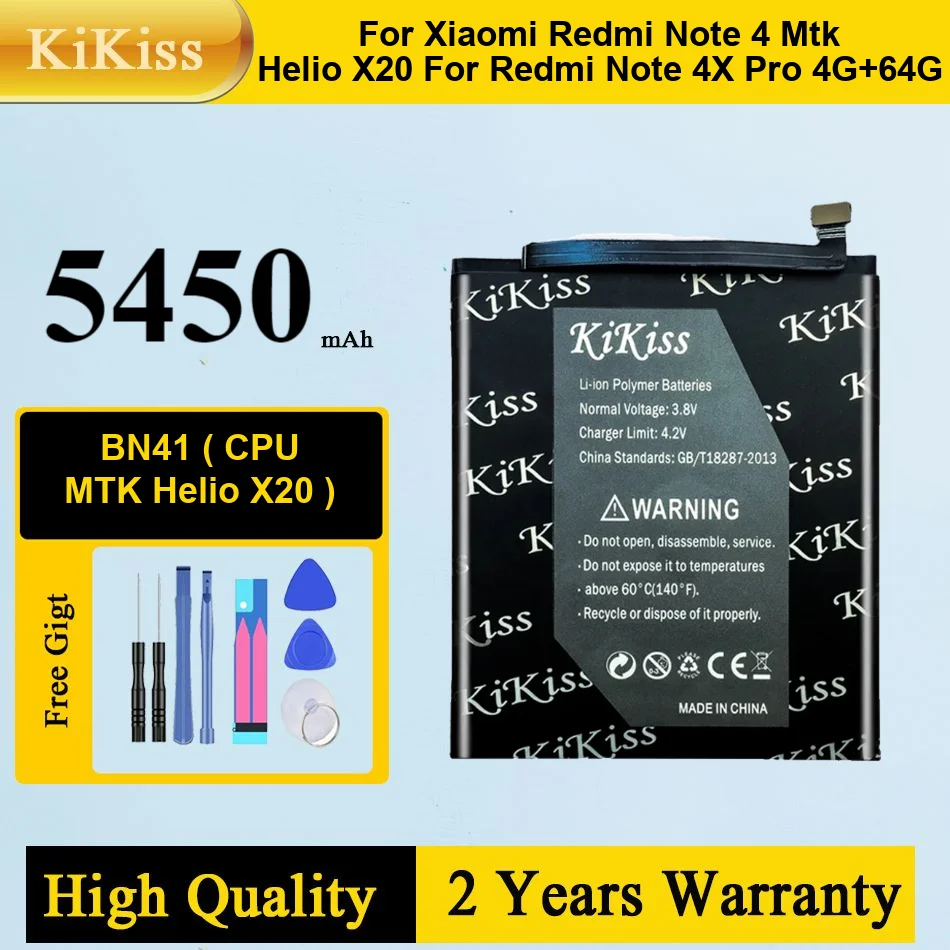 BN41 (CPU MTK Helio X20) Battery For Xiaomi Redmi Note 4 MTK Helio X20/For Redmi Note 4X Pro 4G+64G