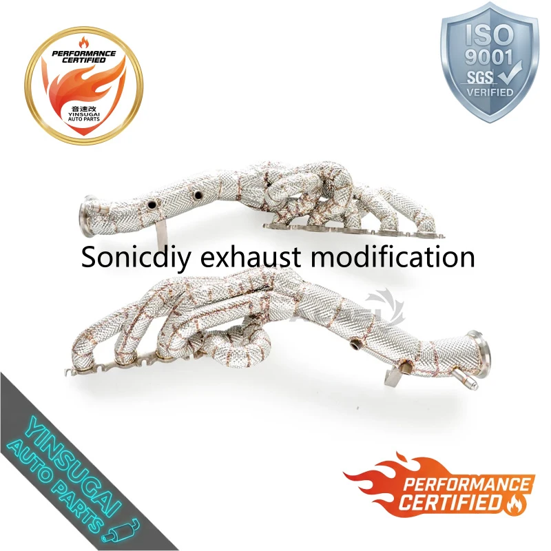 Insulation Layer Added Stainless Steel Downspout Manifold 2010-2019 High-performance Exhaust Pipe for Audi R8 V10 5.2L