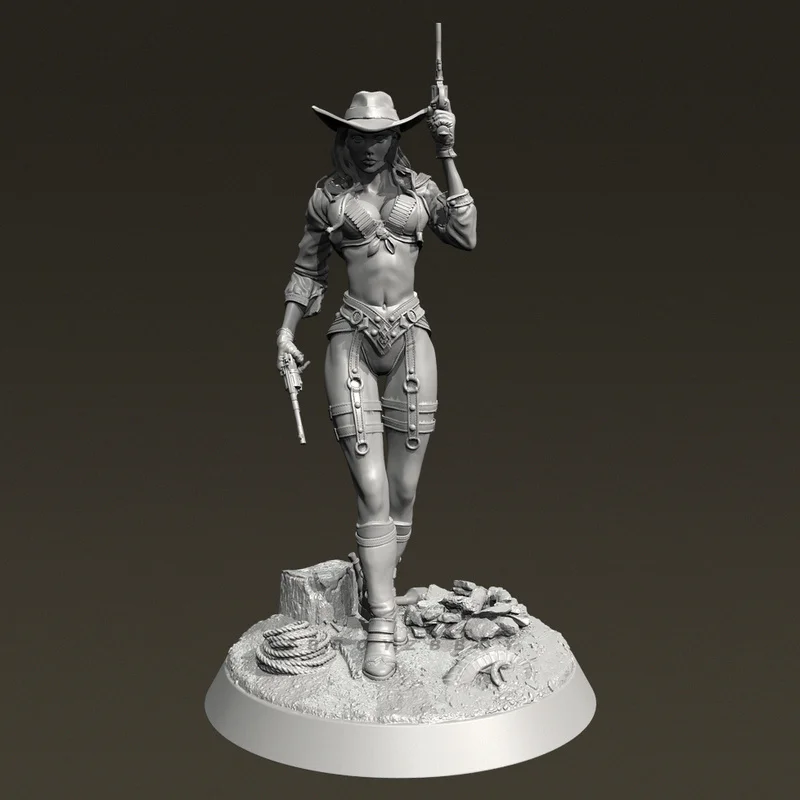 

38mm 50mm 75mm 90mm Western Cowgirl Resin Model Figure Gk Micro Miniature 3d Printed White Model Toy Unassembled And Unpainted