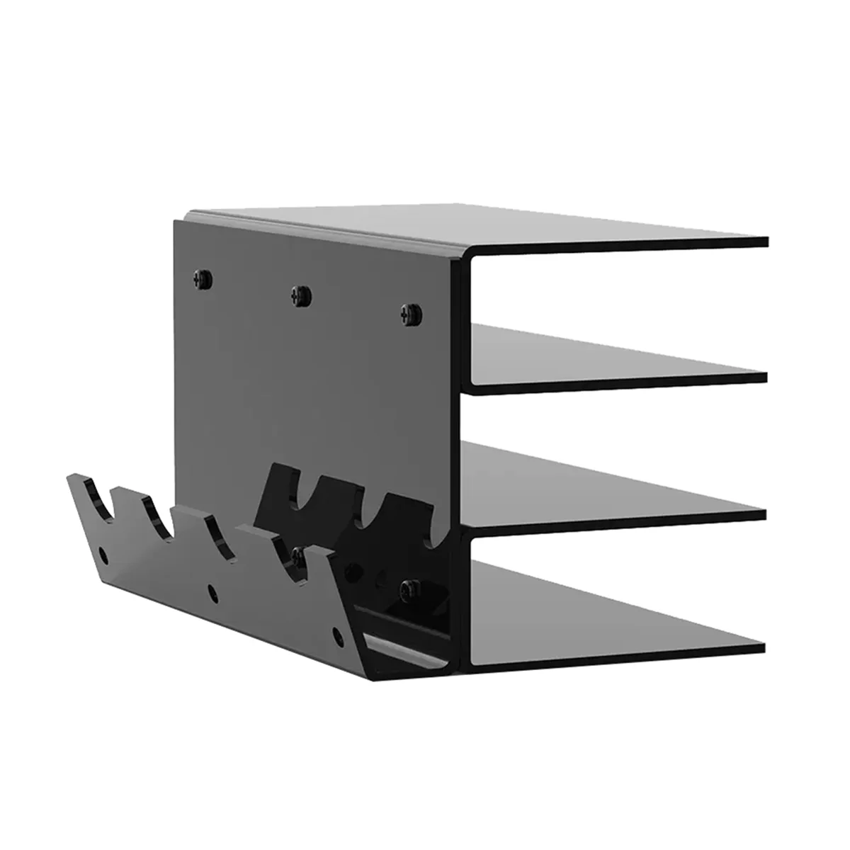 SLQZT Tastiera Mouse Organizzatore da tavolo Acrilico Supporto a 3 livelli Telaio Scaffale Strumento di archiviazione tastiera per sala studio Esposizione Nero