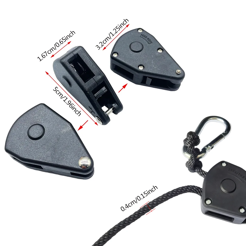 2.4M Camping Tent Tie Down Rope Tightener Fastening Pulley Ratchet Hangers Awning Rope Hook Canopy Buckle Rope Tightening Tool