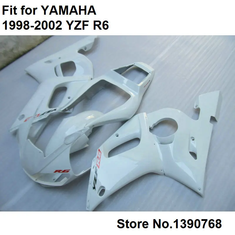 Motorcycle Fairing kit for Yamaha YZF R6 1998 1999 2000 2001 2002 white fairings bodywork hull R6 98 99 00 01 02 HZ30